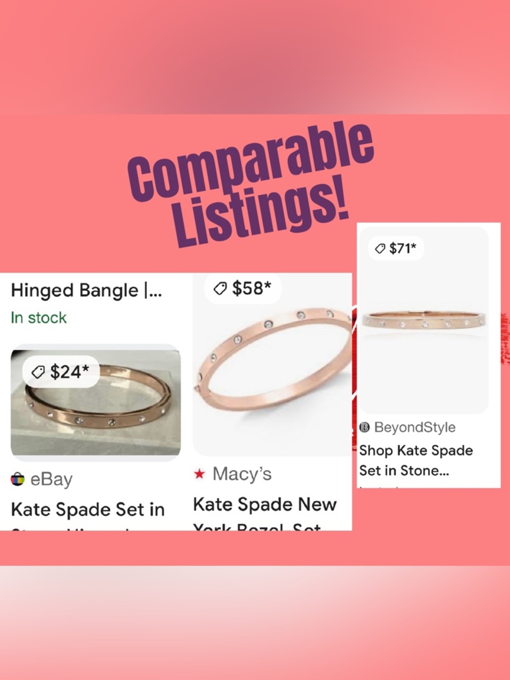 *NWOT (bag included) kate spade Rose Gold Crystal-Studded Bangle - Picture 15 of 15